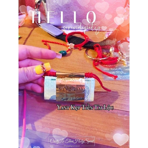 Tấm thiệp thủ công kẹp tài lộc