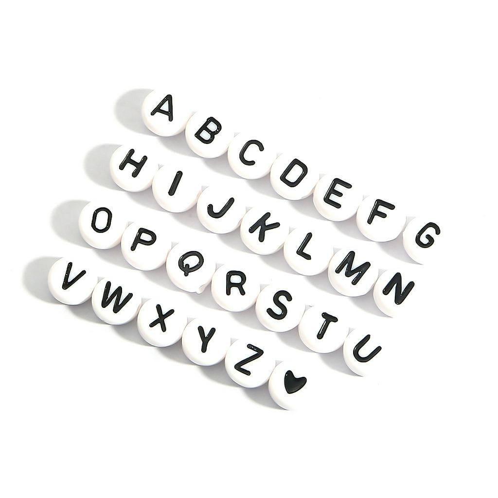 Beadia Hạt Xỏ Vòng Tay/Vòng cổ Trang Sức Hình Chữ Cái Tiếng Anh Bằng Acrylic DIY