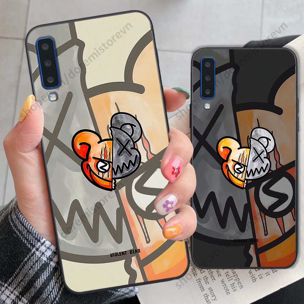 Ốp lưng Samsung A7 2018 / A9 2018 hình kaws, kith, bear brick nổi 3D phong cách độc đáo