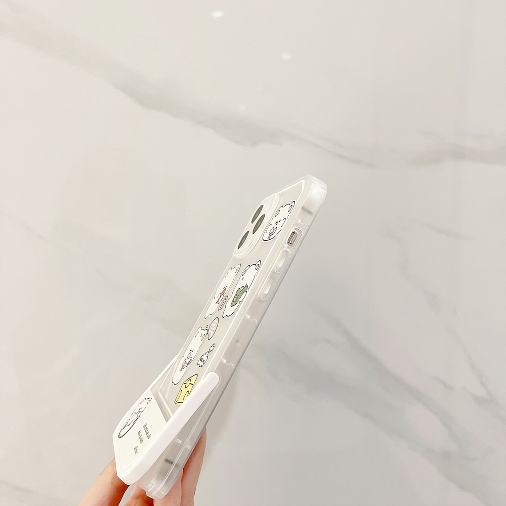 Ốp Điện Thoại TPU Silicon Hình Gấu Có Giá Đỡ Cho ốp iPhone 11 pro max X Xr Xs 7 8 14 Plus Se 2020 12 pro max 13