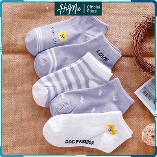 Tất nữ cổ ngắn cute combo 5 đôi tất hàn quốc dễ thương HiMie