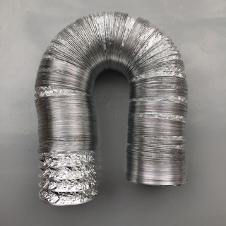Ống gió bạc - ống bạc nhôm co giãn thông gió máy hút mùi 1 2 lớp loại tốt- ống thông khói lõi thép nhiều cỡ phi mm SOHO