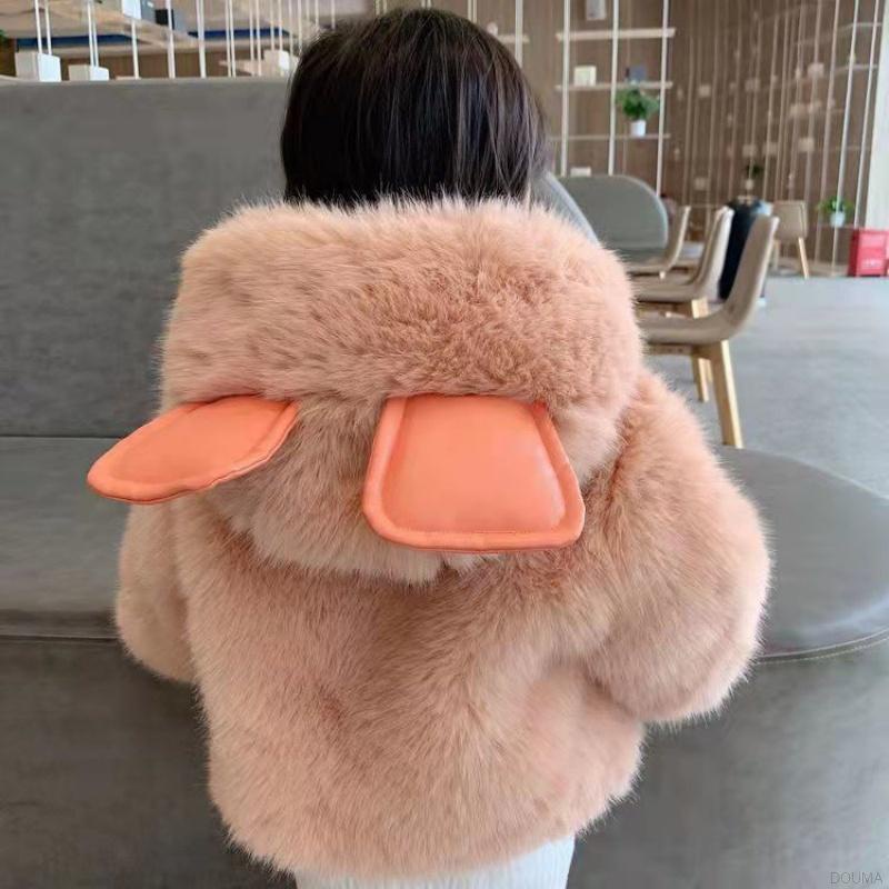 Áo khoác lông xù dày dặn ấm áp cho bé gái kiểu hàn quốc