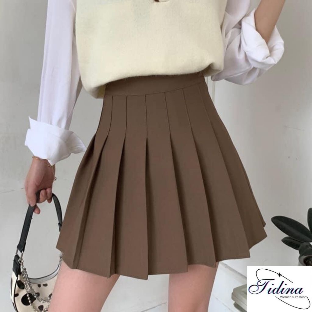 Chân Váy Xếp Ly TIDINA chân váy Tennis ngắn thời trang nữ Hàn Quốc chân váy lưng cao xòe kiểu xếp ly ngắn | BigBuy360 - bigbuy360.vn