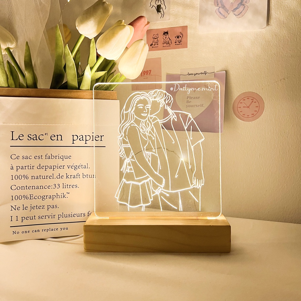 Đèn Ngủ Led 3D Đế Gỗ Khắc Theo Yêu Cầu - Dailyme.mint | BigBuy360 - bigbuy360.vn