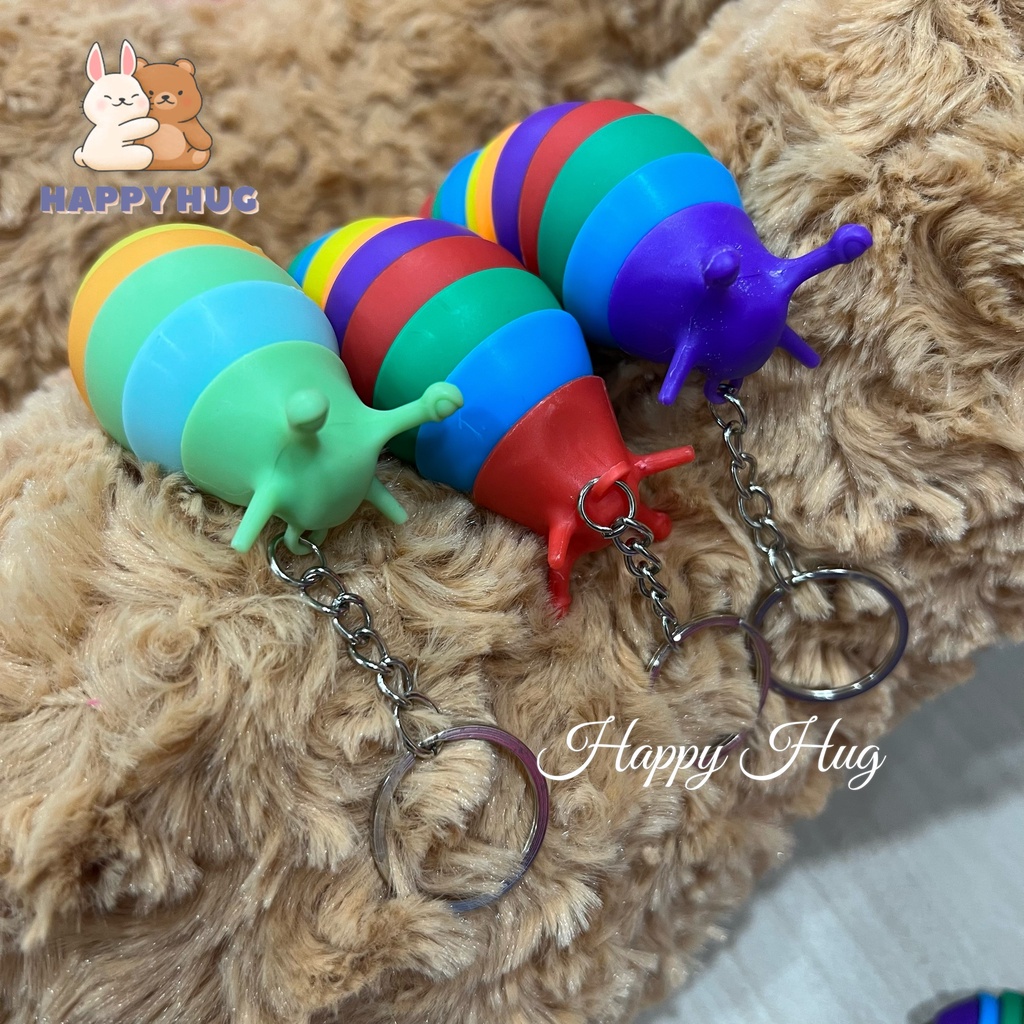 Móc khóa hình con ốc sên, đồ chơi giảm stress  ngộ nghĩnh độc đáo chất liệu nhựa bền đẹp - Happy Hug