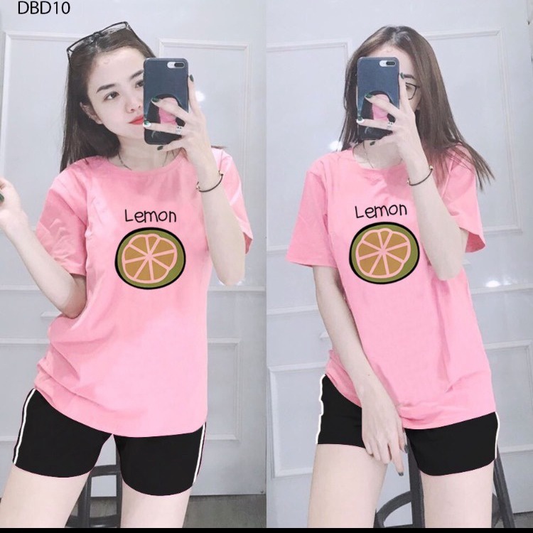 ĐỒ BỘ QUẦN ÁO THUN ĐÙI LEMON THỜI TRANG 3 size 45-60KG