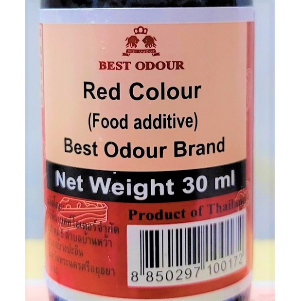 [Lọ 30ml – ĐỎ] MÀU THỰC PHẨM [Thailand] BEST ODOUR Red Colour Food Additive (halal)