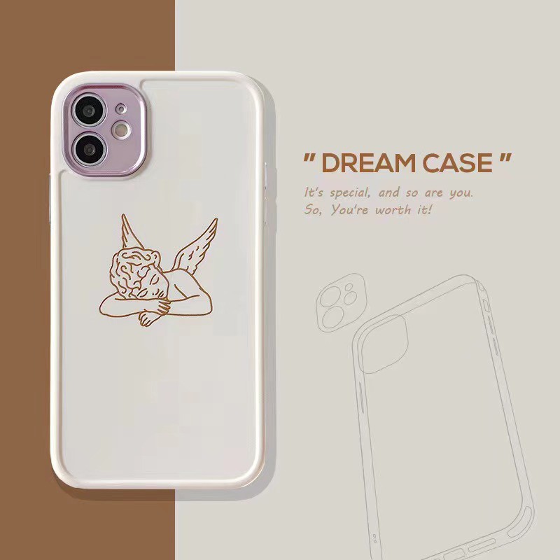 Ốp Lưng Tpu Matte Họa Tiết Thiên Thần Thời Trang Cho Iphone12 / 12pro Max / 12mini / 7plus / Xsmax / 11pro Max / 11 | BigBuy360 - bigbuy360.vn