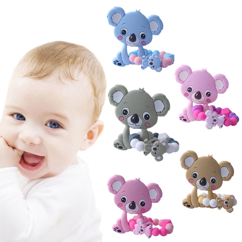 Đồ Chơi Ngậm Nướu Hình Gấu Koala Hoạt Hình Bằng Silicon Cấp Thực Phẩm Dành Cho Em Bé