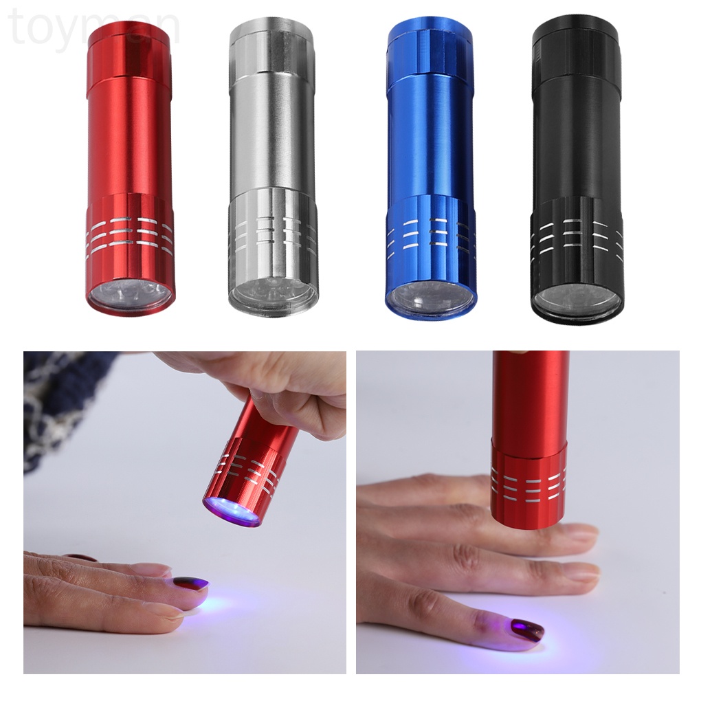 [Hàng mới về] Đèn pin UV 9 bóng Led sấy khô sơn móng tay nhanh chóng nhỏ gọn tiện lợi
