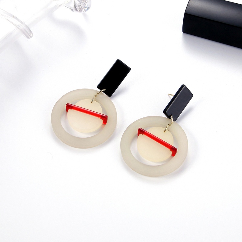 Khuyên Tai Tròn Acrylic Phong Cách Bohemian Cổ Điển