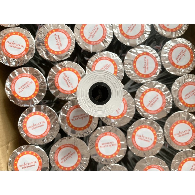 20 Cuộn giấy in nhiệt K57, K58 phi 45 cho máy Pos, tãi, bán hàng