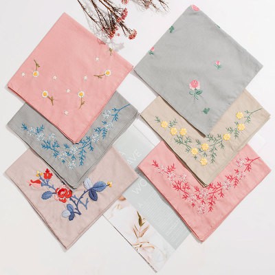 Bộ dụng cụ làm khăn tay thêu tay phong cách mới dễ sử dụng làm quà tặng kỳ nghỉ cho người mới bắt đầu Handkerchief Embroidery Material Bag