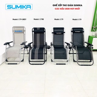 Ghế xếp ngủ thư giãn SUMIKA 179 các mẫu HOT 2020 - Tặng kèm khay đựng ly