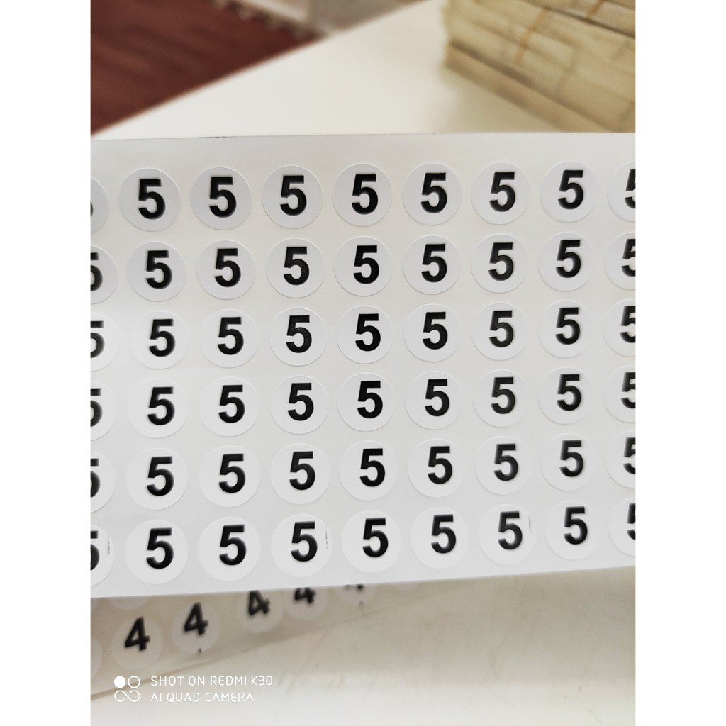 250 Miếng tem size số dán quần áo trẻ em - Decal Size 1,2,3,4,5,6,7,8,9,10,11,12