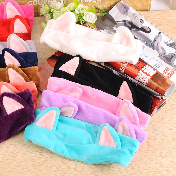 Sỉ Nơ Giữ Tóc TAI THỎ - Băng Đô Bờm Turban Cute Bạn Gái, Hỗ Trợ Rửa Mặt, Trang Điểm (Chọn Màu Xinh)