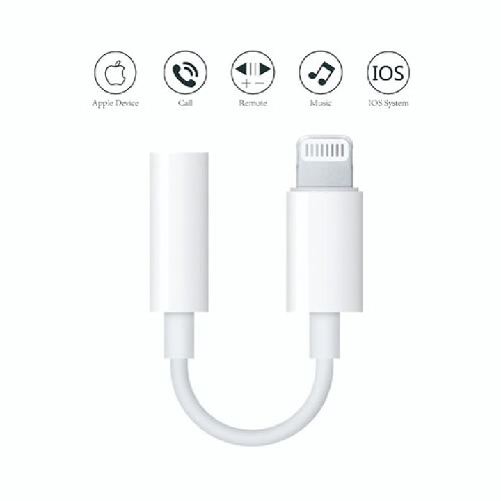 Cáp chuyển đổi lightning sang 3.5mm zin có thể nghe nhạc nói chuyện và livestream
