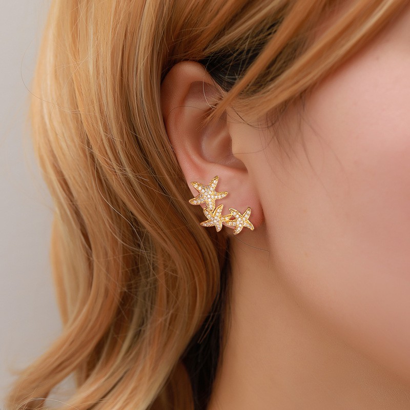 Korean Style Starfish Earrings