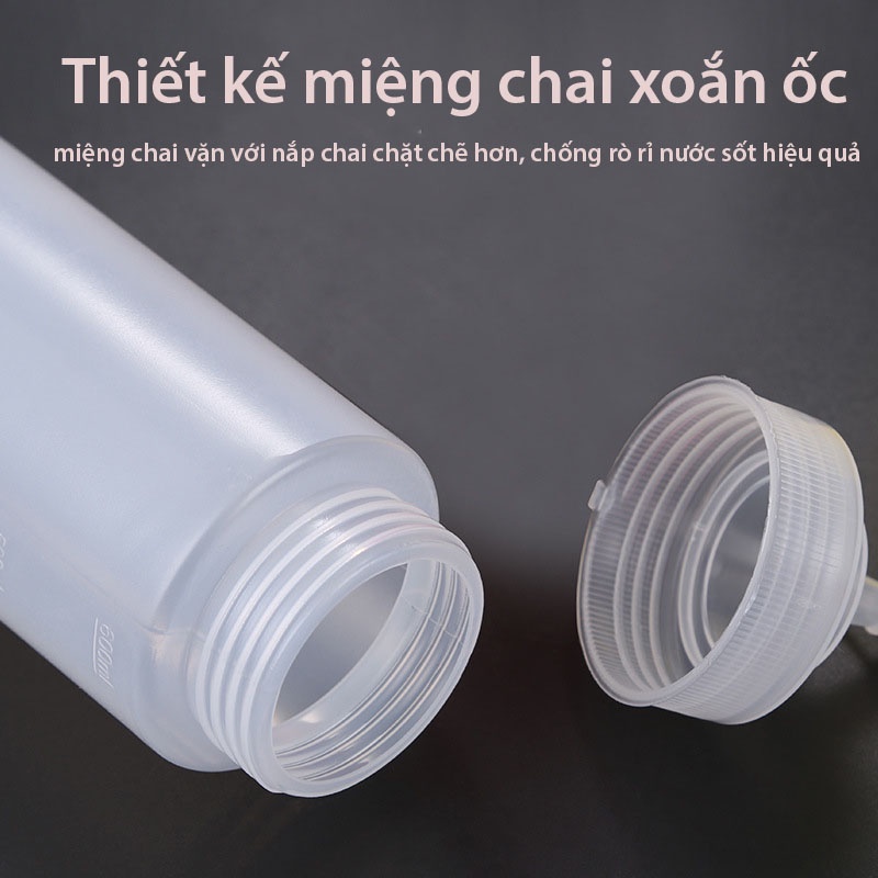 Chai bóp nước sốt thực phẩm, chai gia vị cà chua sốt, 3 màu trắng, đỏ vàng - HVL TEA