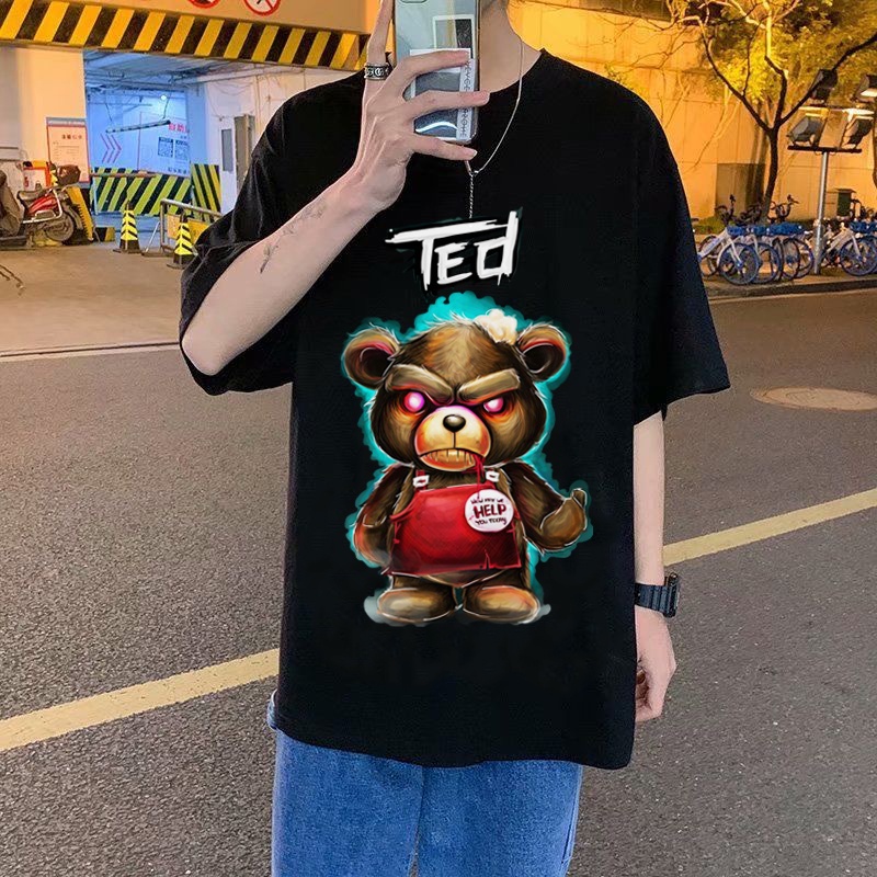 Áo Thun Unisex Tay Lỡ Form Rộng 2S Clothing, Áo Phông Nam Unisex In Hình Teddy Cool Ngầu TV5003 | WebRaoVat - webraovat.net.vn