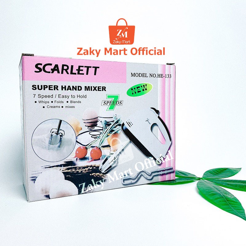 Máy Đánh Trứng Cầm Tay 7 Cấp Độ Công Suất 180W Đánh Kem Trộn Bột Cao Cấp - MDT001 - Zaky Mart Official