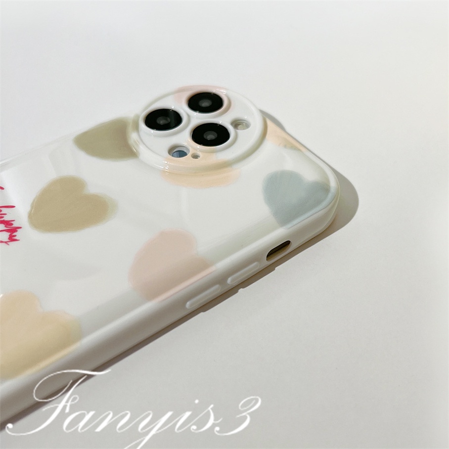 Ốp Điện Thoại Mềm Đệm Khí In Hình Trái Tim Nhiều Màu Sắc Cho iPhone 14 13 12 11 Pro Max X XR Xs Max 8 7 6 6s Plus SE 2020