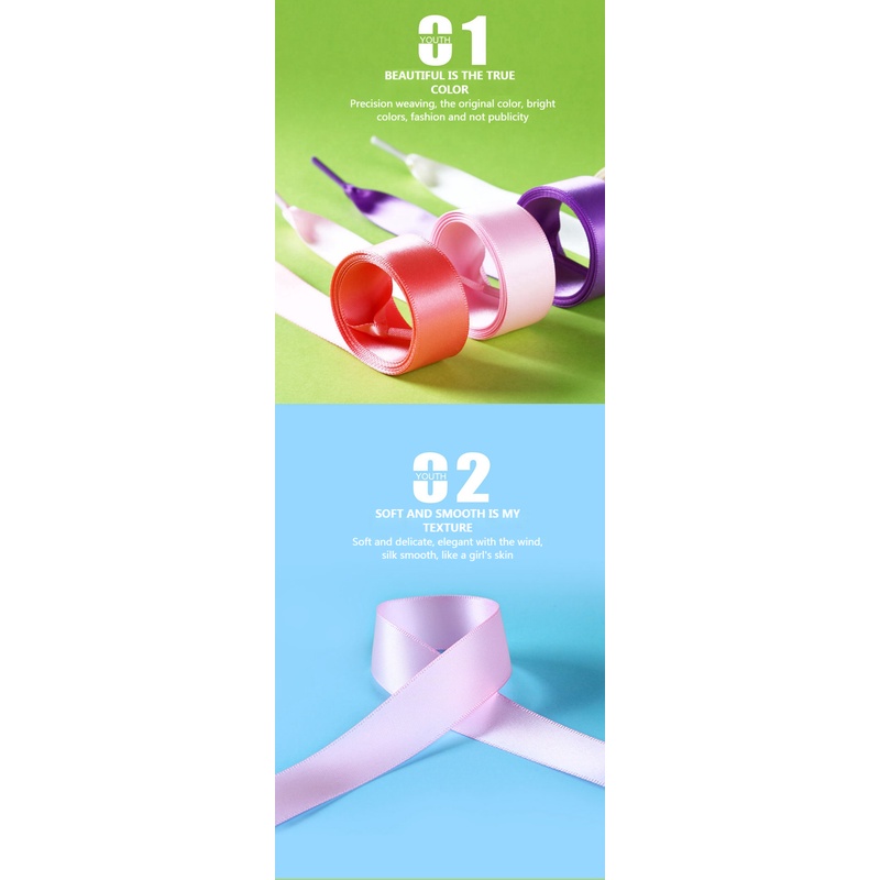 1 Cặp Dây Buộc Giày Bằng Lụa Satin Chất Lượng Cao 22 Màu 80/100/120cm