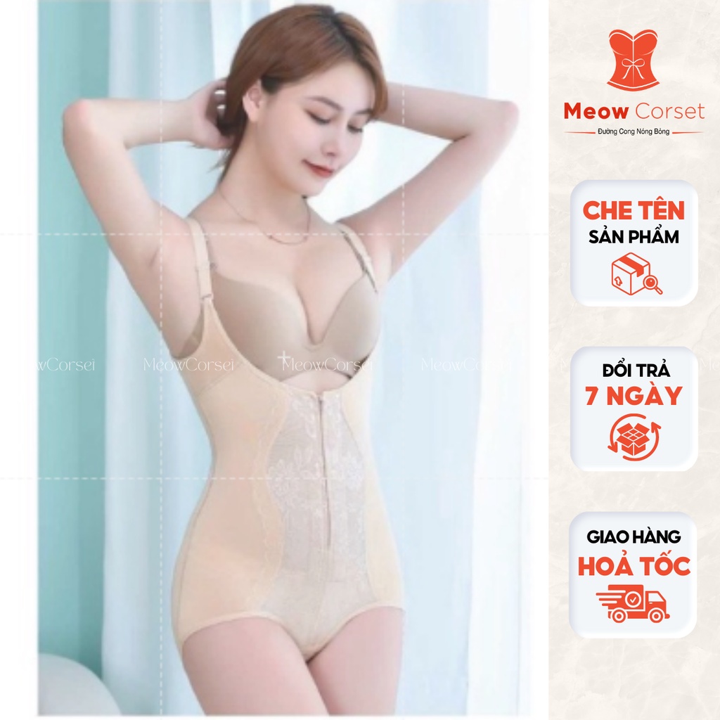 Áo gen gile định hình toàn thân không ngấn mỡ lưng 3229 [MEOW Corset]