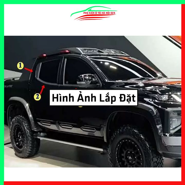 Bộ nẹp viền chân kính inox Triton 2018-2023