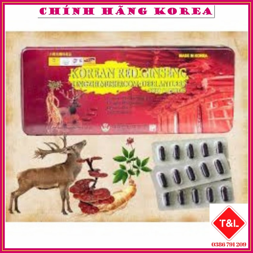 Viên Đạm Hồng Sâm Nhung Hươu Hàn Quốc, Hộp 120 viên - Đạm Sâm Tổng Hợp Tăng Thể Lực, Phòng Ung Thư