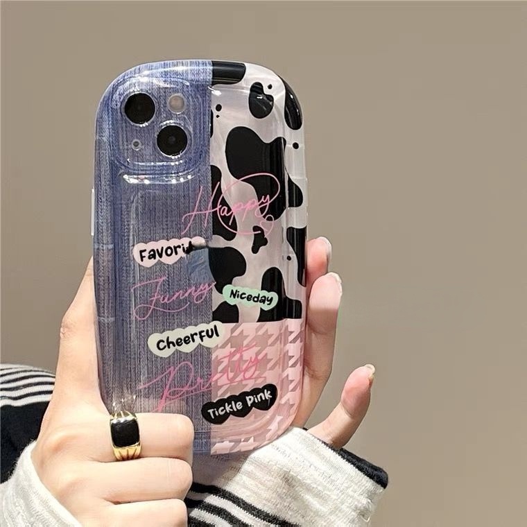 Ốp Điện Thoại Họa Tiết Bò Sữa Cho iPhone 12 13 11 Pro Max X Xs Max Xr