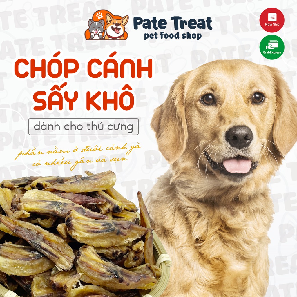 Treat Bánh Thưởng Cho Chó Chóp Cánh Gà Sấy Khô PATE TREAT Homemade 20gr 50gr 100gr Thức Ăn Cho Chó Mèo Thú Cưng