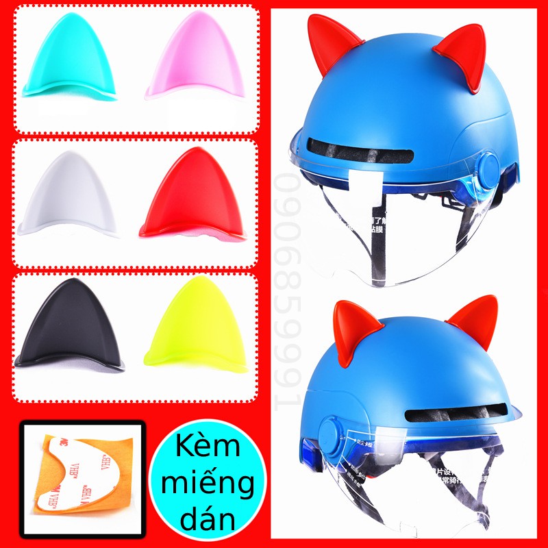 Phụ kiện cosplay tai mèo trang trí mũ bảo hiểm (Nhiều màu)
