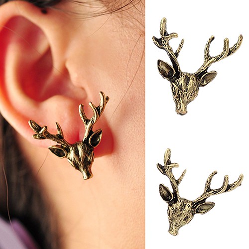 Đôi Bông Tai Hình Con Nai Đính Đá Thời Trang Cho Nữ