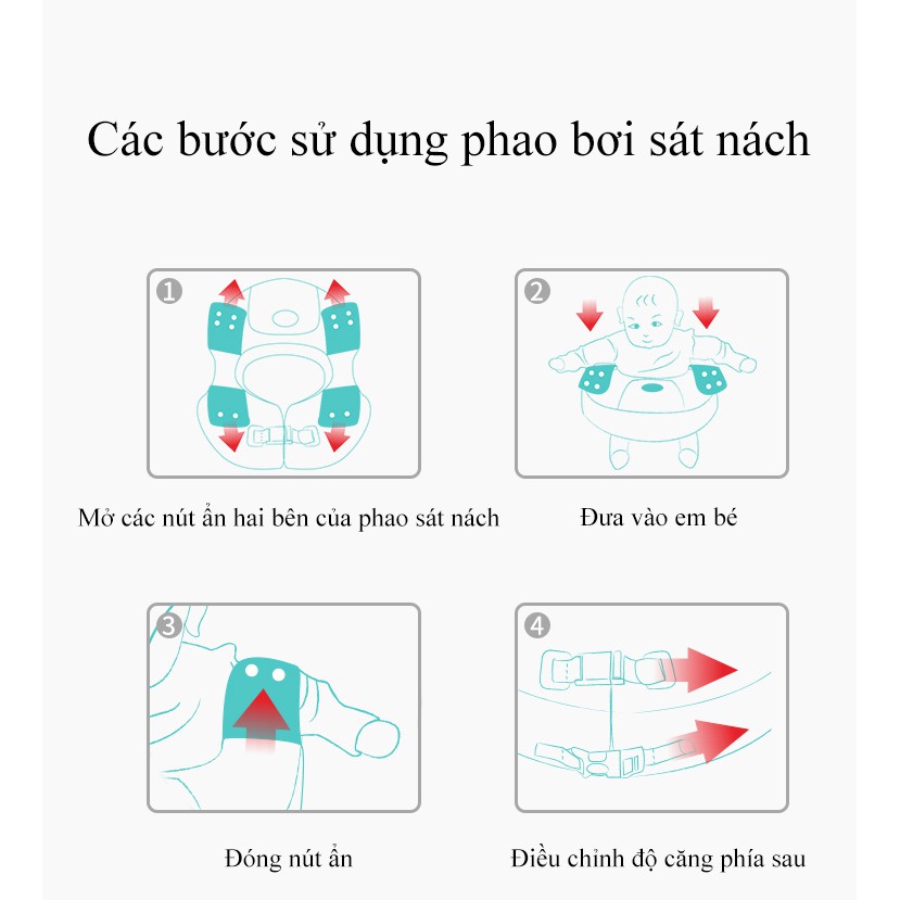 Vòng phao bơi trẻ em không cần bơm 8 - 36 tháng