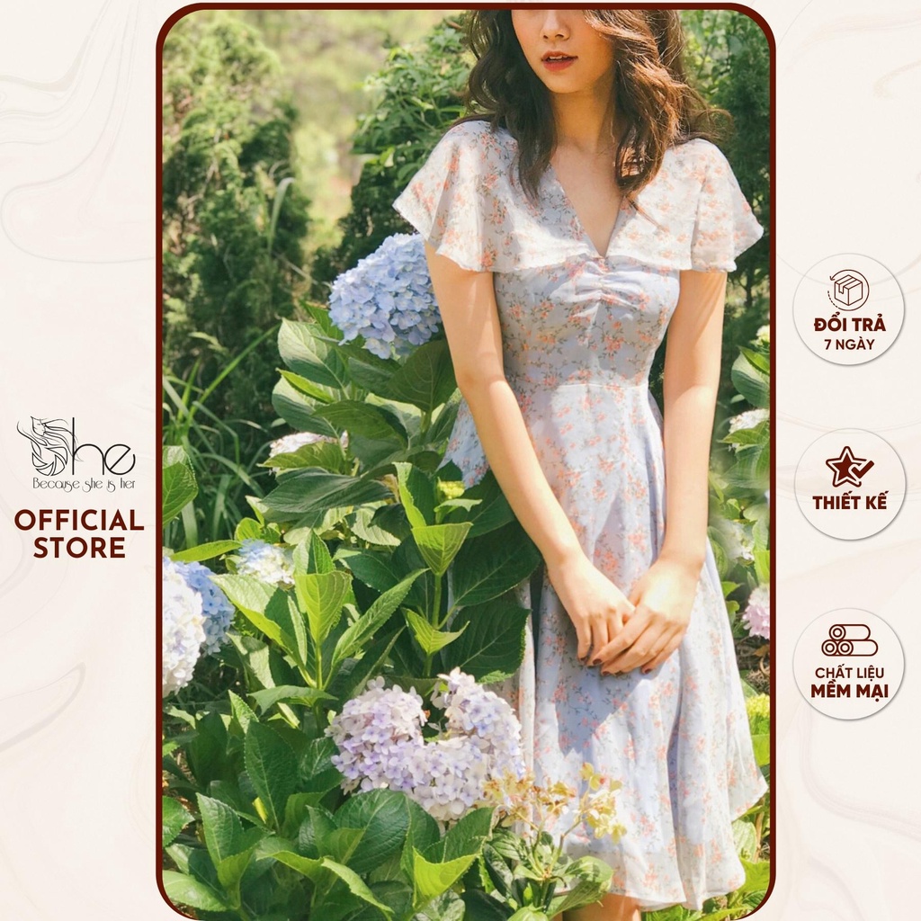 Đầm váy tiểu thư xoè She, váy nữ tay tiên siêu dễ thương thời trang cho nữ SDX78