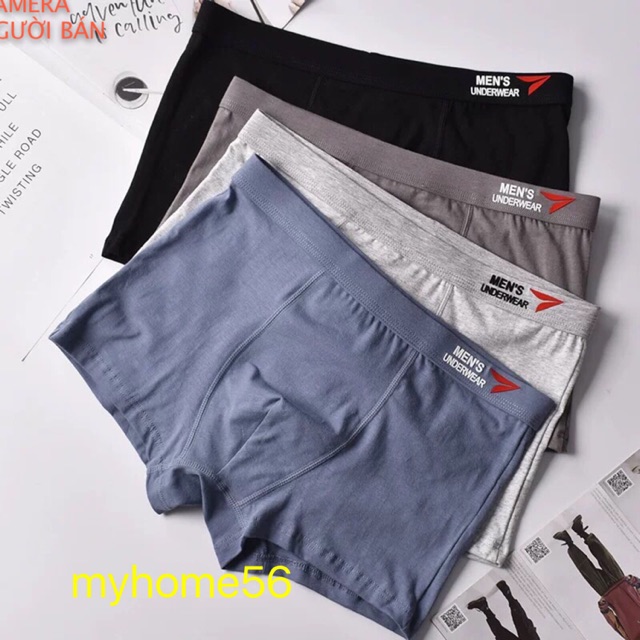 Hộp 4 quần sịp đùi cao cấp vải cotton 100% men underwear cao cấp