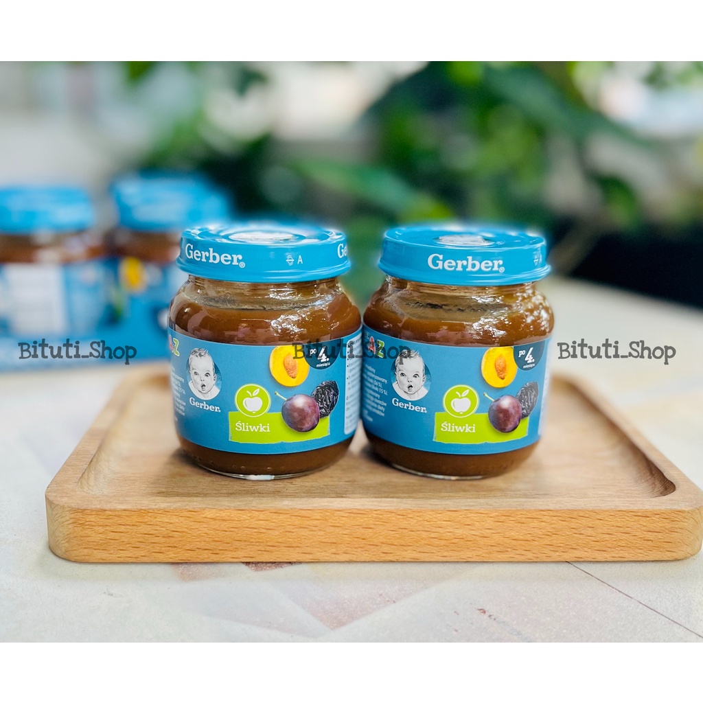 Mận đen hữu cơ Gerber chống táo bón cho bé ăn dặm từ 4tháng
