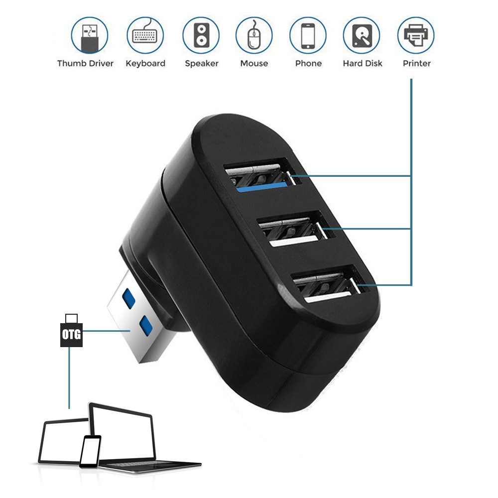 Bộ chia 3 cổng usb 3.0 2.0 1 cổng usb 3.0 tốc độ cao tiện lợi chất lượng