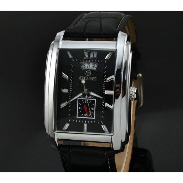 Đồng Hồ Cơ Nam T-GOER Dây Da Cao Cấp - Đồng Hồ Tự Động Thời Trang Nam Tặng Vòng Tay Phong Thủy