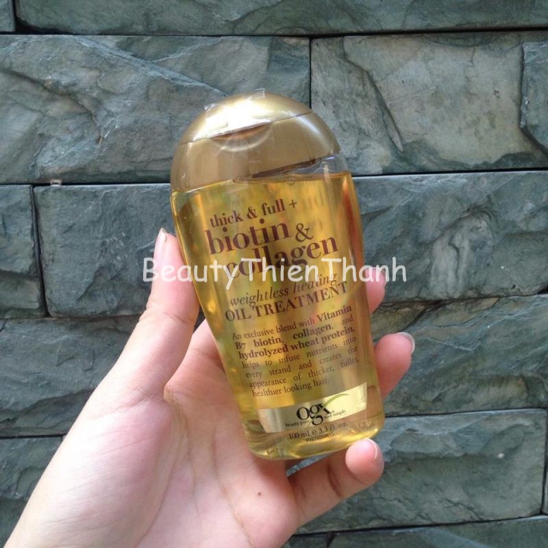 Dầu dưỡng tóc Organix Biotin & Collagen weightless healing Oil treatment 100ml