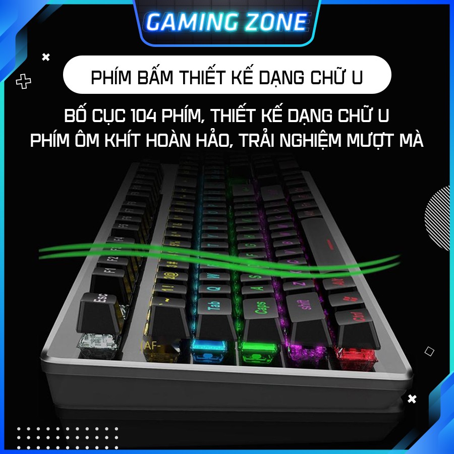 Bàn phím cơ máy tính chuyên game K880 PRO Blue Switch 104 phím 10 chế độ LED RGB có dây | BigBuy360 - bigbuy360.vn