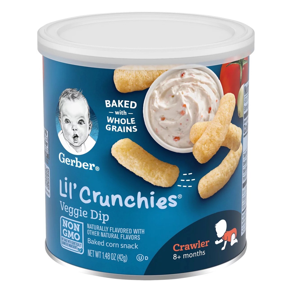 (Hàng air) Bánh ăn dặm Gerber Lil 'Crunchies cho bé từ 8 tháng tuổi