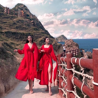 Set Váy Boho kèm khăn choàng ( hình thật )