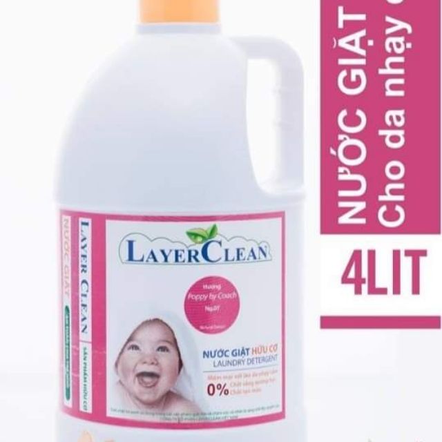 Nước giặt hữu cơ Layerclean hương poppy (nước hoa) 4L
