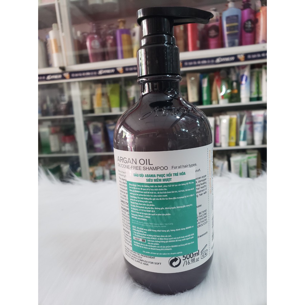 (SẢN PHẨM CHÍNH HÃNG) DẦU GỘI PHỤC HỒI SIÊU MỀM MƯỢT PURE ARGAN ABANIA 500ML