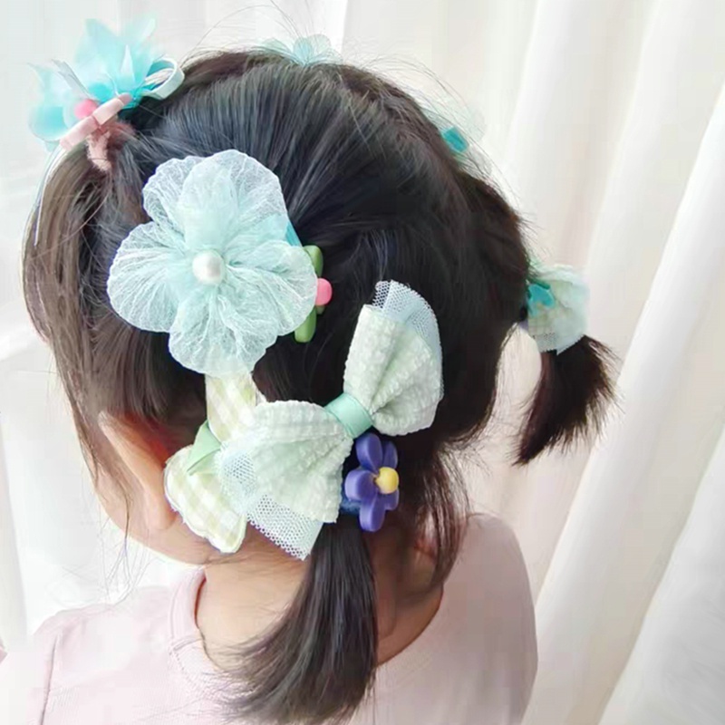 Bộ Kẹp Tóc Hình Nơ/Hoa Dễ Thương Thời Trang Hàn Quốc Cho Bé Gái