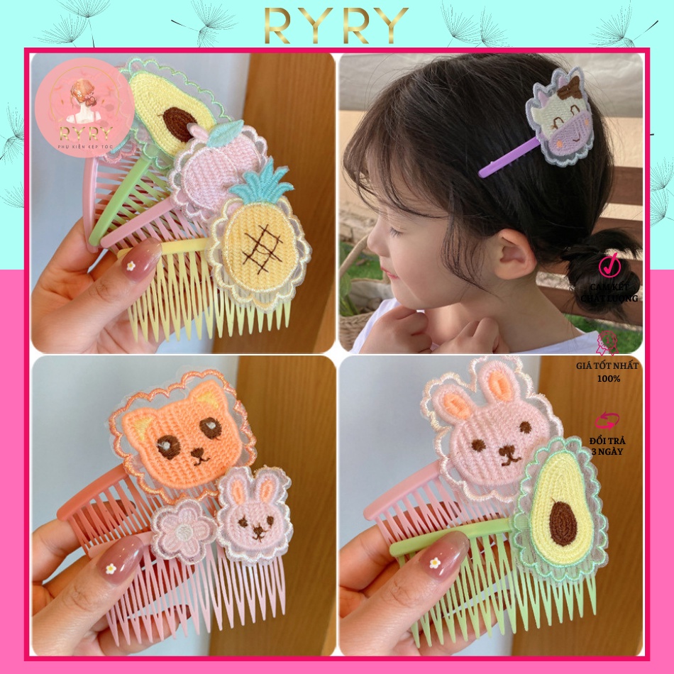 Xước Tóc/Kẹp Tóc/ Cài Tóc Mái Hoạt Hình Màu Sắc Đáng Yêu Cho Bé Gái Thiết Kế Dạng Lược Chải/ Xược Mái