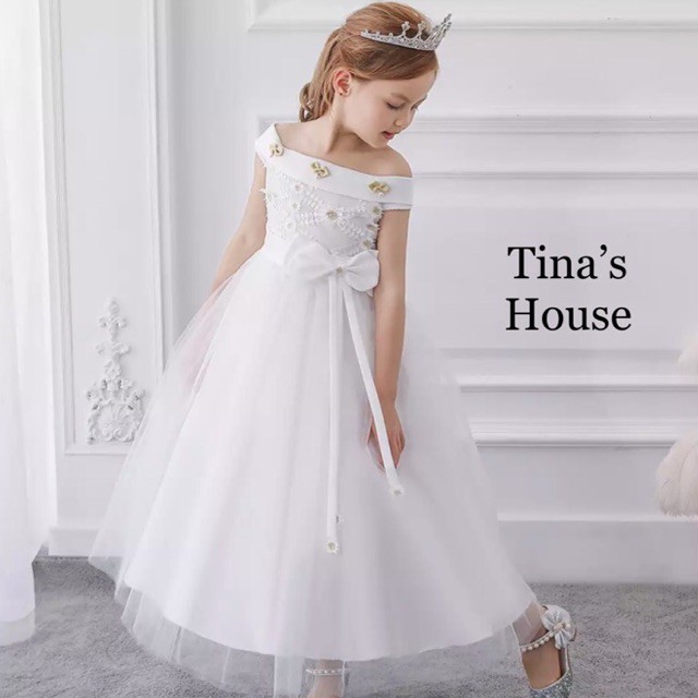 Đầm Công Chúa Cao Cấp TiNa’s House: Thiết Kế Trễ Vai Kiểu Dáng Sang Trọng... Cho Bé Từ 04-14Tuổi (Hàng 05, 06 Lớp).